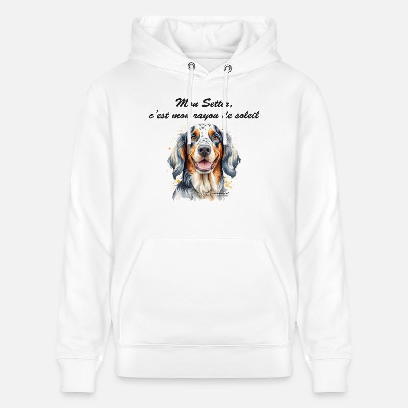 Setter rayon de soleil - Sweat à capuche bio CRUISER Stanley/Stella Unisexe - blanc