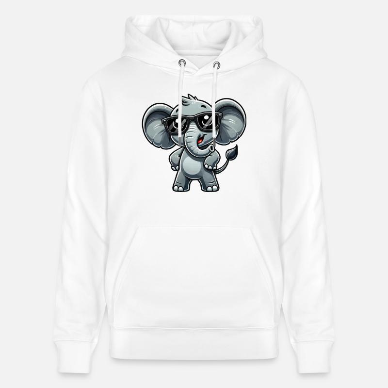 Lunettes de soleil éléphant - Sweat à capuche bio CRUISER Stanley/Stella Unisexe - blanc