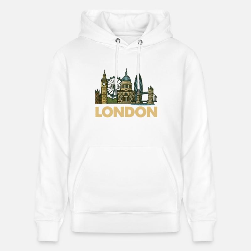 Skyline de Londres - Sweat à capuche bio CRUISER Stanley/Stella Unisexe - blanc