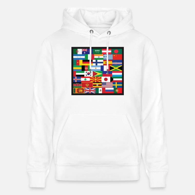 Drapeaux du Monde - Sweat à capuche bio CRUISER Stanley/Stella Unisexe - blanc