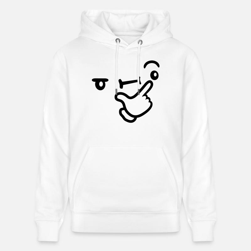 Icon Expression réfléchie du visage - Sweat à capuche bio CRUISER Stanley/Stella Unisexe - blanc