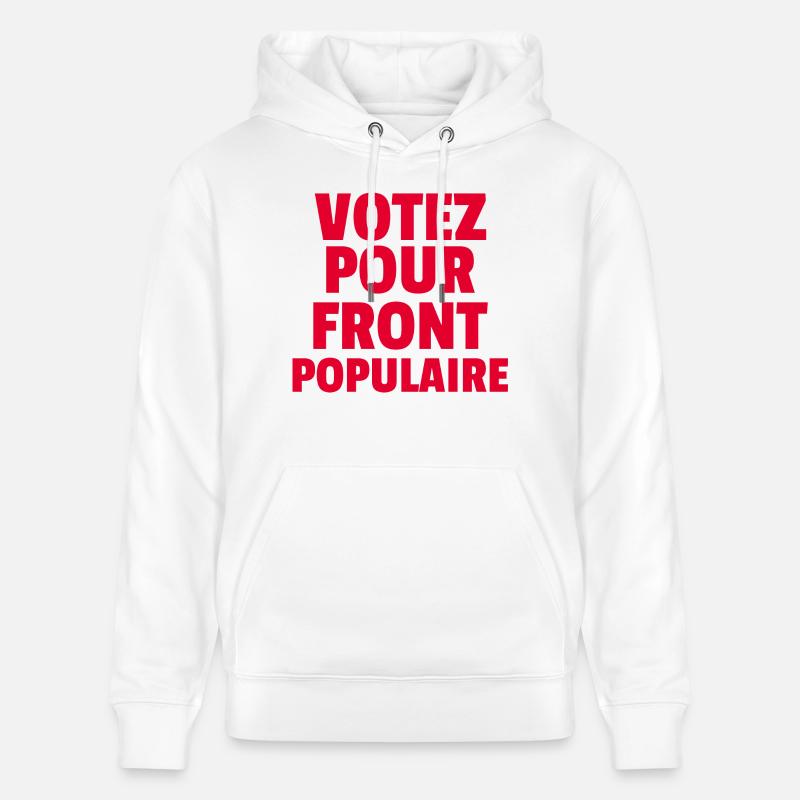 Front populaire - élections législatives 2024 - Sweat à capuche bio CRUISER Stanley/Stella Unisexe - blanc