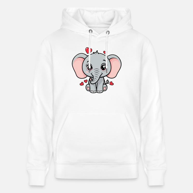 Amour de l’éléphant - Sweat à capuche bio CRUISER Stanley/Stella Unisexe - blanc