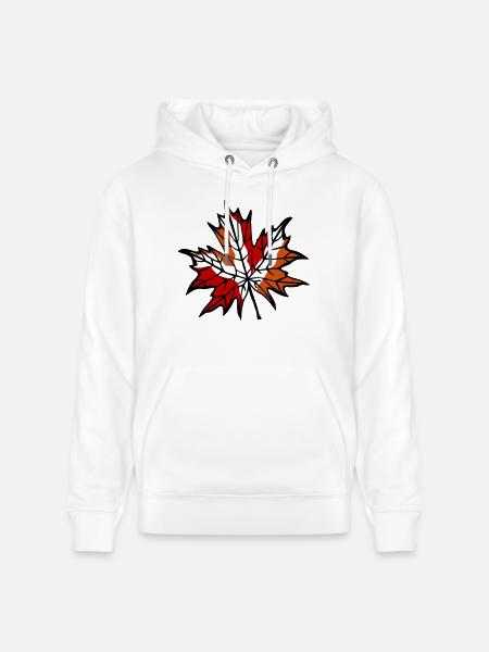 Autumn Leaf 1 - Stanley/Stella CRUISER Unisex Organic Hoodie - white
