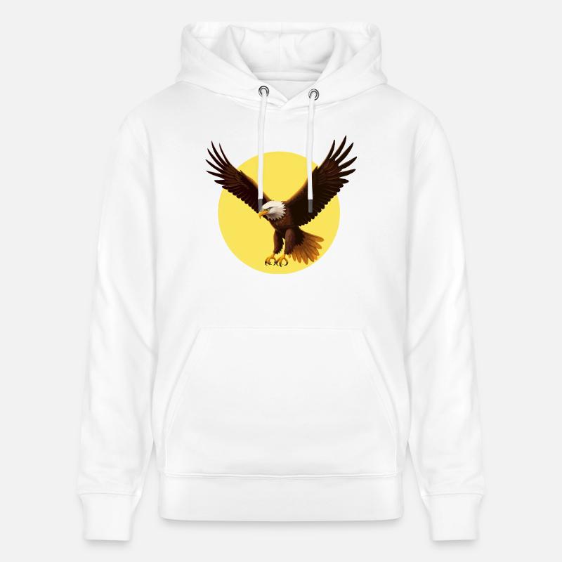 Aigle devant le soleil - Sweat à capuche bio CRUISER Stanley/Stella Unisexe - blanc