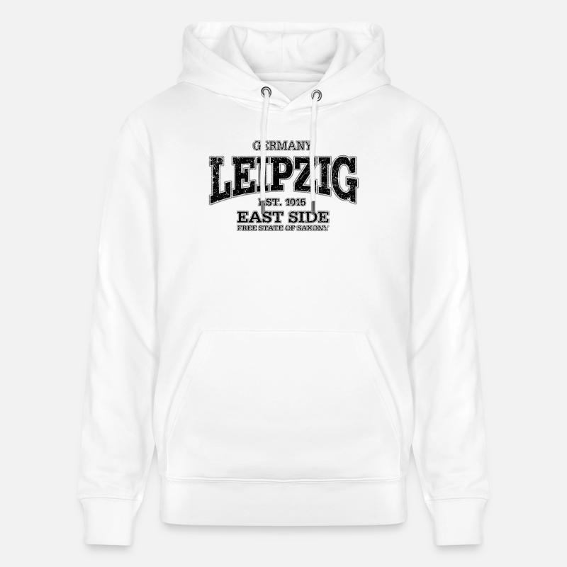 Leipzig (à l'ancienne noir) - Sweat à capuche bio CRUISER Stanley/Stella Unisexe - blanc