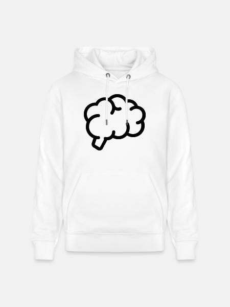 Brain, Brain, Smart, Intelligent - Stanley/Stella CRUISER Unisex Organic Hoodie - white