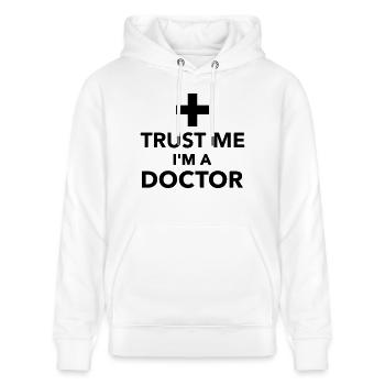 Arzt - Stanley/Stella Unisex Bio-Hoodie CRUISER  - Weiß - Vorne - Alina (178cm) & Michal (187cm)