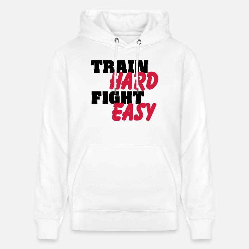 Train hard, fight easy - Sweat à capuche bio CRUISER Stanley/Stella Unisexe - blanc