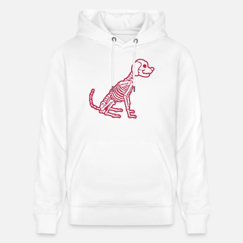 Cool Skeleton Dog Design - Sweat à capuche bio CRUISER Stanley/Stella Unisexe - blanc