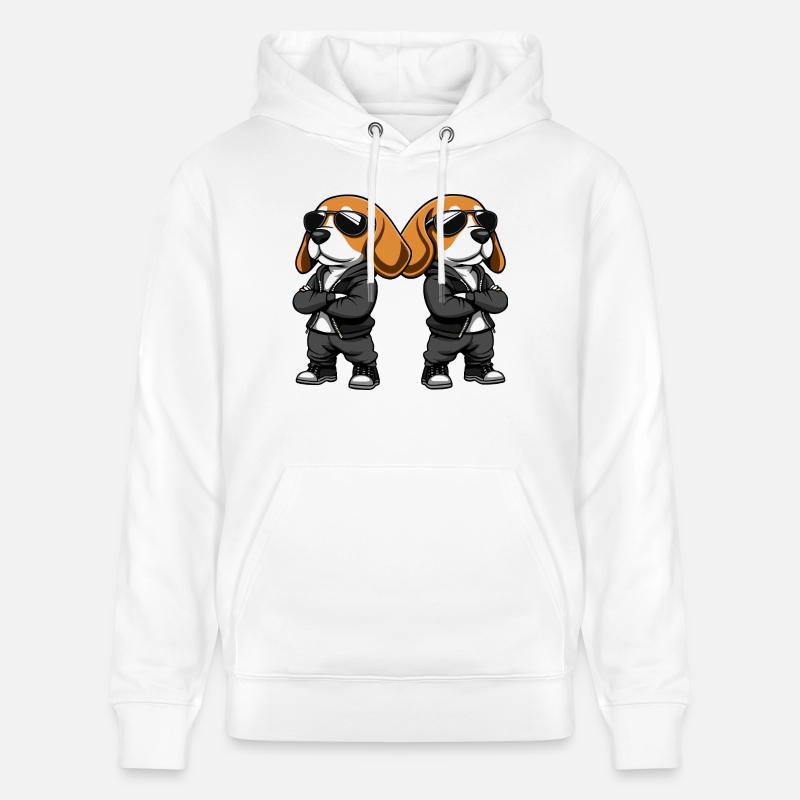 Chiens Cool - Sweat à capuche bio CRUISER Stanley/Stella Unisexe - blanc