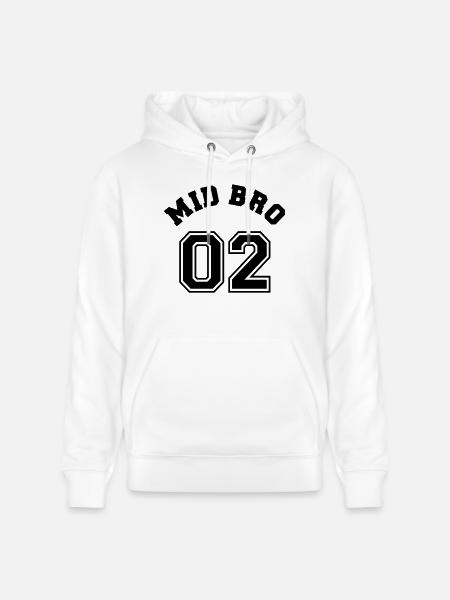 Mid Bro 02 - Middle Brother - Stanley/Stella CRUISER Unisex Organic Hoodie - white
