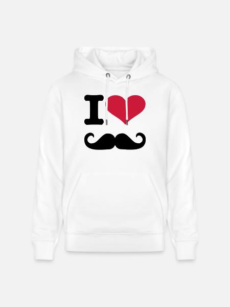 Mustache - Stanley/Stella CRUISER Unisex Organic Hoodie - white