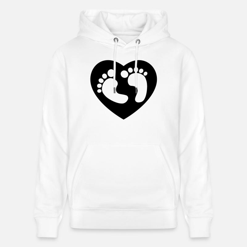 Pieds de bébé Coeur - Sweat à capuche bio CRUISER Stanley/Stella Unisexe - blanc