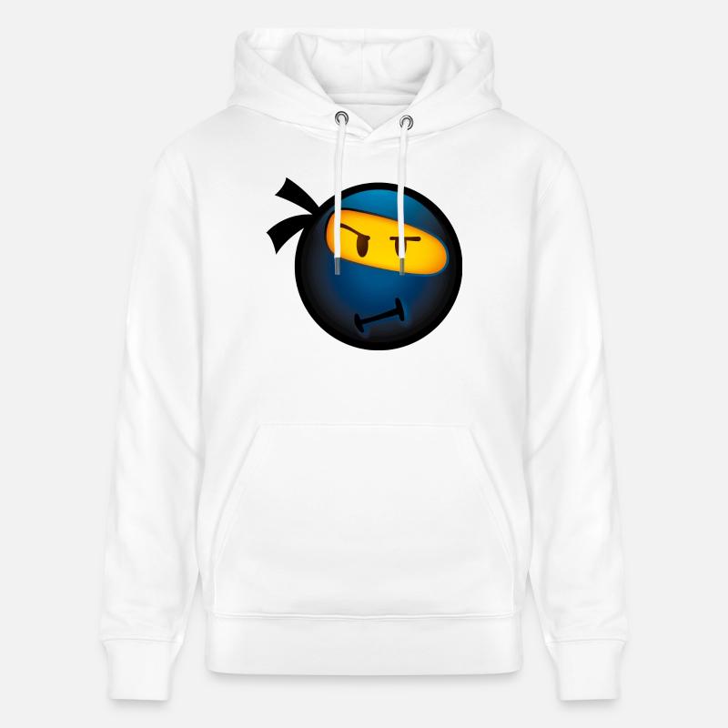 Smiley Glossy Ninja - Sweat à capuche bio CRUISER Stanley/Stella Unisexe - blanc