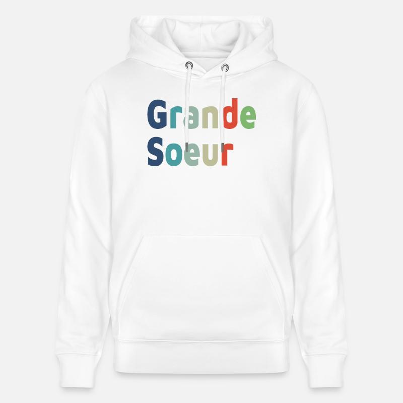Geburt, große Schwester, großes Mädchen - Stanley/Stella Unisex Bio-Hoodie CRUISER  - Weiß