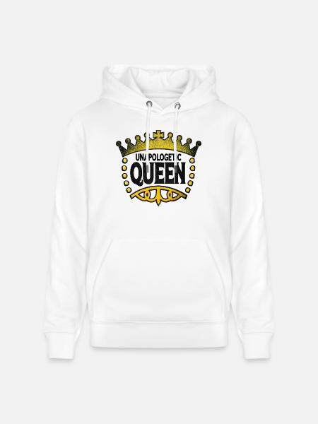 Unapologetic Queen - Stanley/Stella CRUISER Unisex Organic Hoodie - white