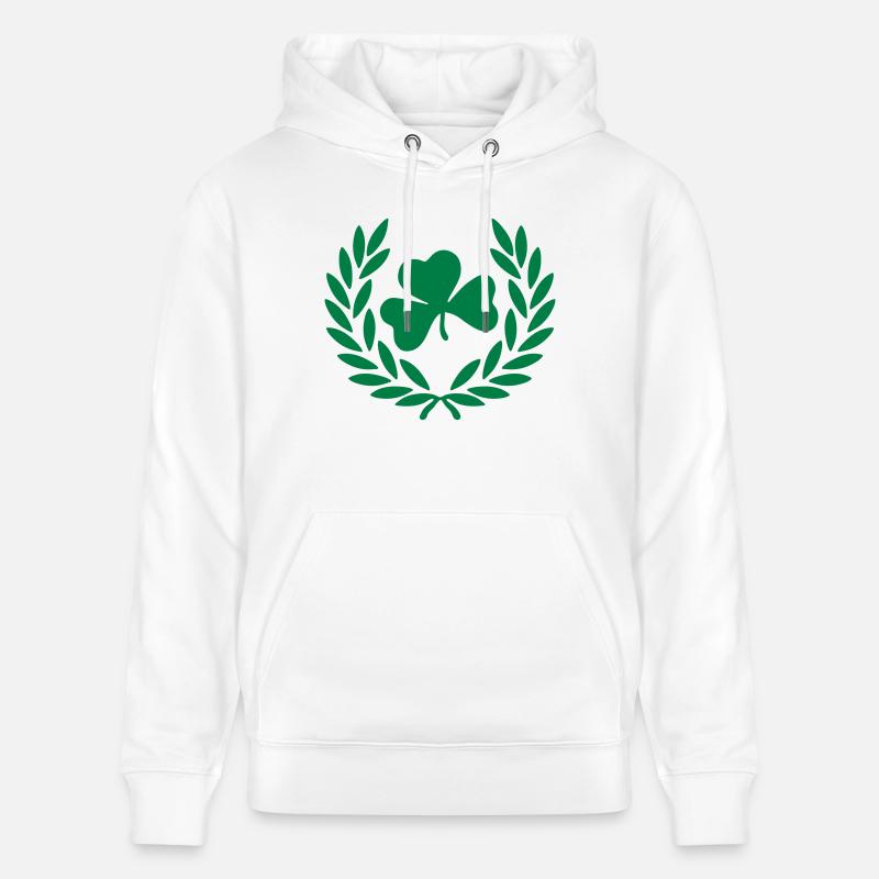 fleur de trèfle couronne - Sweat à capuche bio CRUISER Stanley/Stella Unisexe - blanc