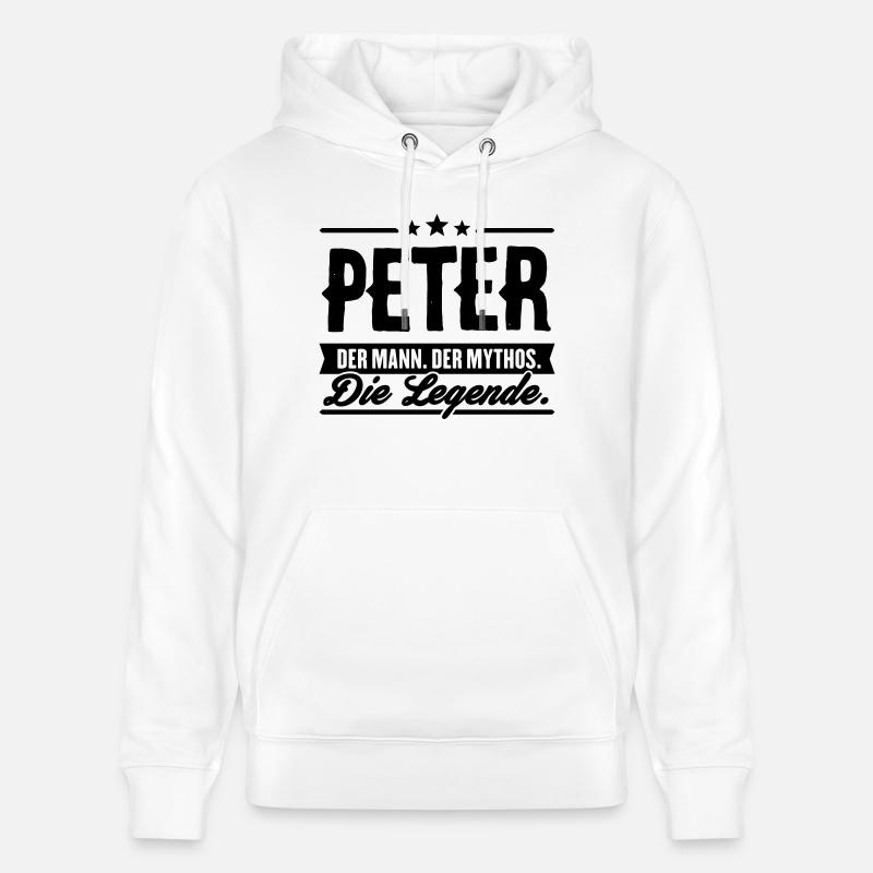 Man Myth Legend Peter - Sweat à capuche bio CRUISER Stanley/Stella Unisexe - blanc