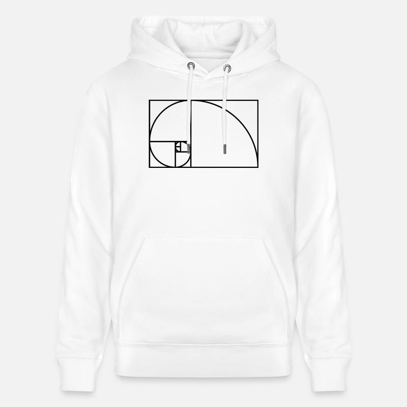 Fibonacci spiral matematik gaveide Nerd - Stanley/Stella CRUISER økologisk unisex-hoodie - hvid