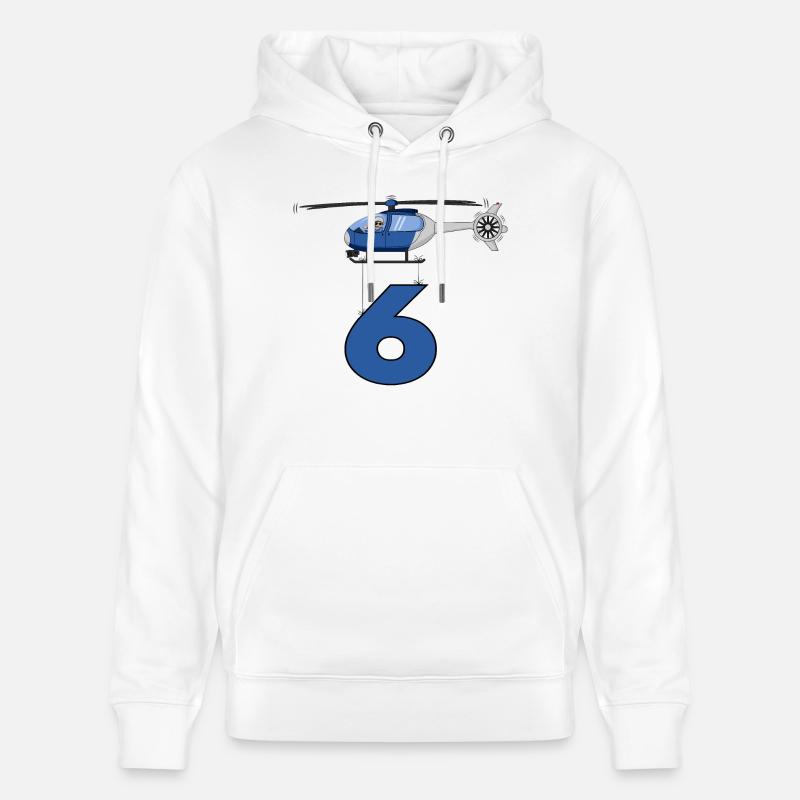 Hélicoptère 6ème anniversaire - Sweat à capuche bio CRUISER Stanley/Stella Unisexe - blanc
