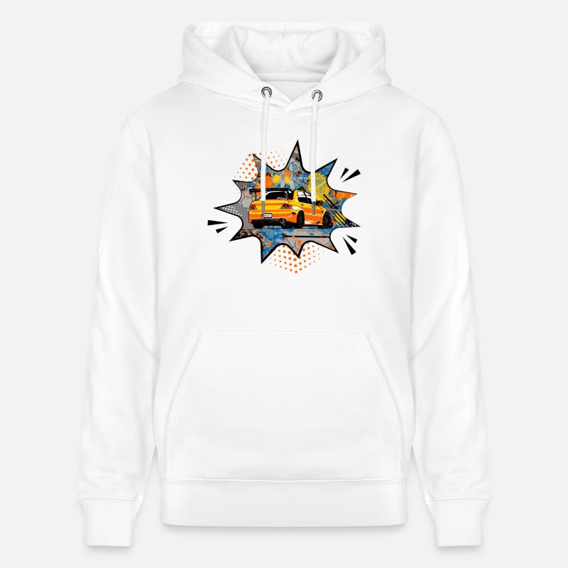 Bulle orange Mitsu - Sweat à capuche bio CRUISER Stanley/Stella Unisexe - blanc