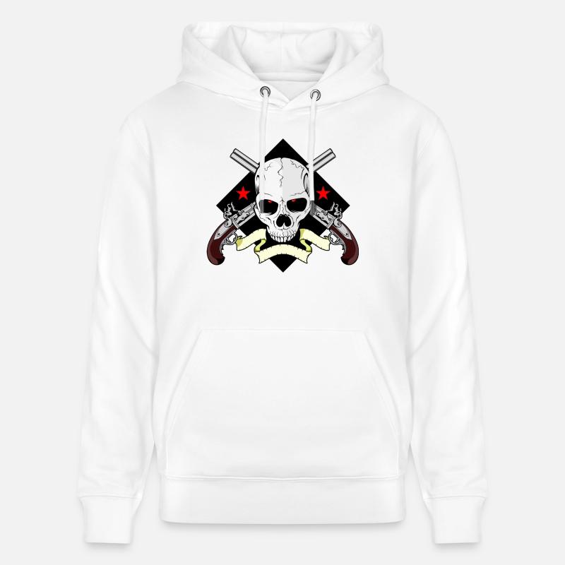 Skull mit Waffen - Stanley/Stella Unisex Bio-Hoodie CRUISER  - Weiß