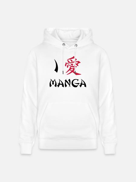 I love manga - Stanley/Stella CRUISER Unisex Organic Hoodie - white