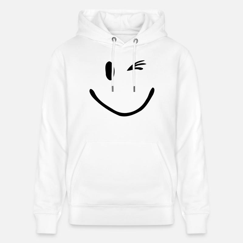 Clin d'oeil souriant - Sweat à capuche bio CRUISER Stanley/Stella Unisexe - blanc
