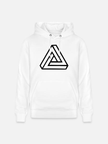 Triangle Visual Illusion - Stanley/Stella CRUISER Unisex Organic Hoodie - white