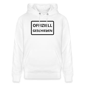 offiziell geschieden - Stanley/Stella Unisex Bio-Hoodie CRUISER  - Weiß - Vorne - Alina (178cm) & Michal (187cm)