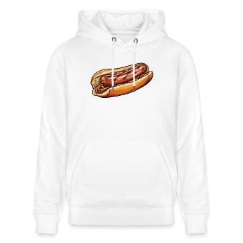 Bratwurst im Brötchen - Stanley/Stella Unisex Bio-Hoodie CRUISER  - Weiß - Vorne - Alina (178cm) & Michal (187cm)