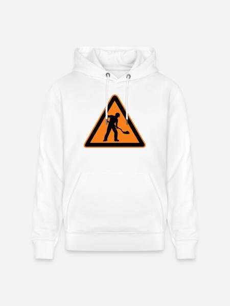 Sign road construction construction site - Stanley/Stella CRUISER Unisex Organic Hoodie - white