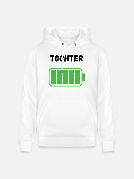Tochter - Voller Akku - Stanley/Stella Unisex Bio-Hoodie CRUISER - Weiß