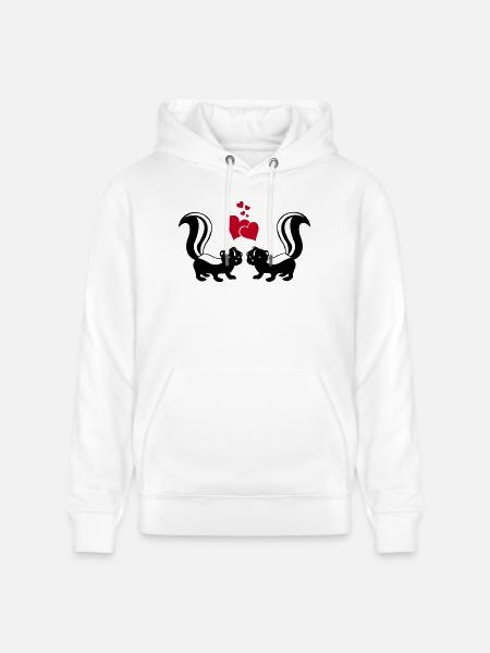 Skunks in Love - Stanley/Stella CRUISER Unisex Organic Hoodie - white