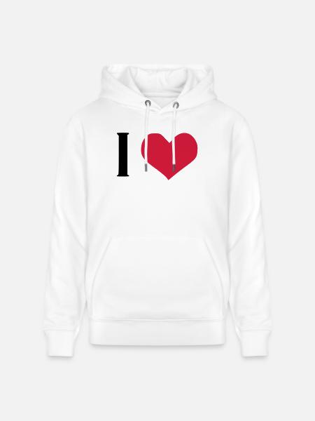 I LOVE - Sweat à capuche bio CRUISER Stanley/Stella Unisexe - blanc