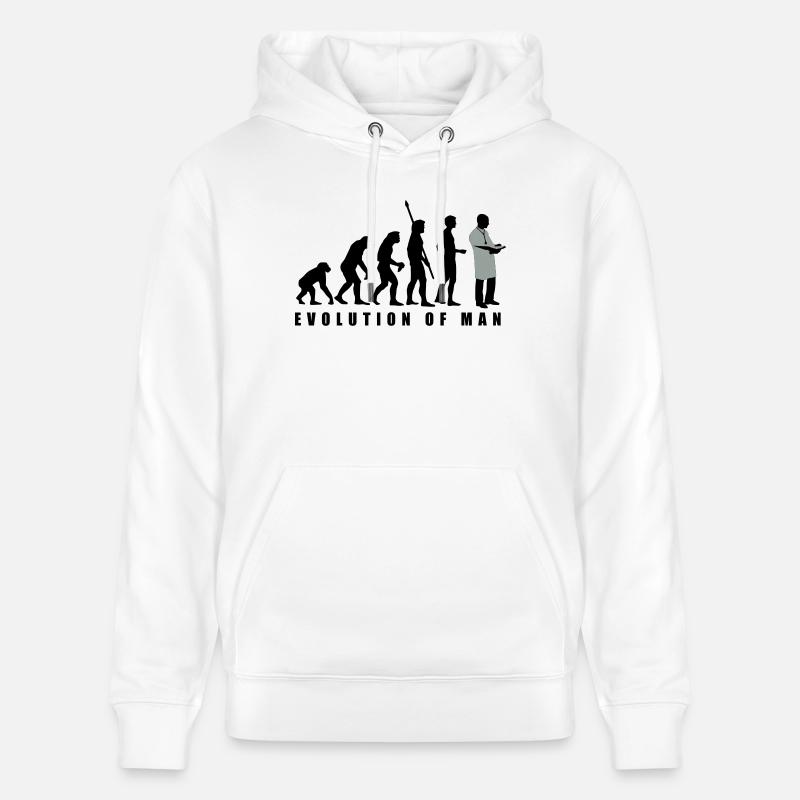 evolution_arzt_2c - Stanley/Stella Unisex Bio-Hoodie CRUISER  - Weiß