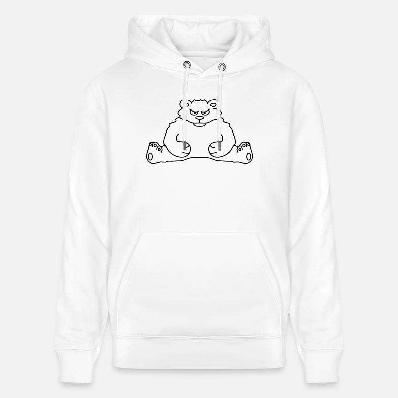 sitting_angry_bear - Sweat à capuche bio CRUISER Stanley/Stella Unisexe - blanc