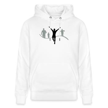 Joggen Gruppe - Stanley/Stella Unisex Bio-Hoodie CRUISER  - Weiß - Vorne - Alina (178cm) & Michal (187cm)