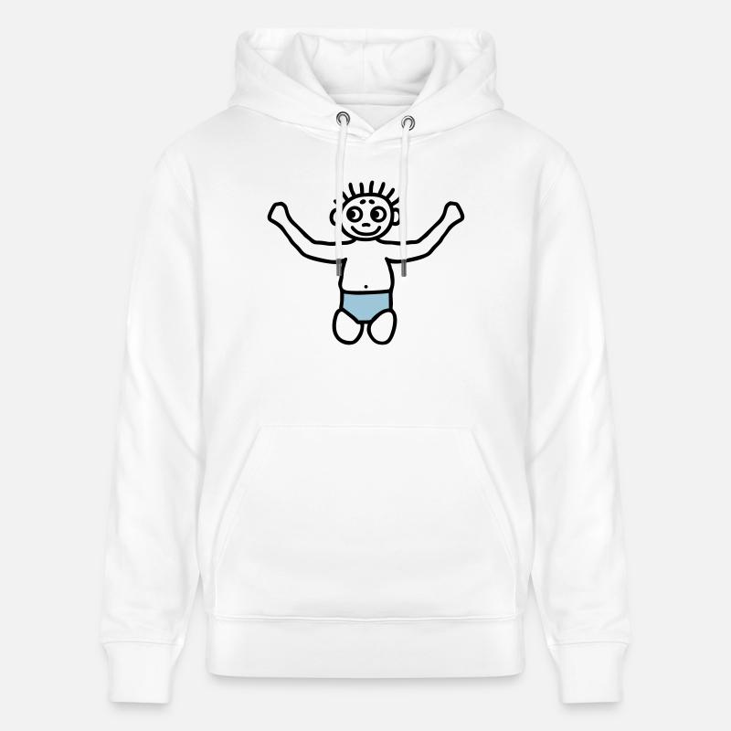 Baby mit Windel - V2 - Stanley/Stella Unisex Bio-Hoodie CRUISER  - Weiß