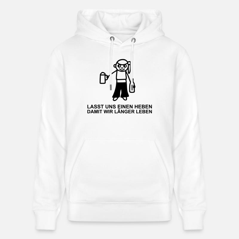 Strichmännchen Trinkspruch - Stanley/Stella Unisex Bio-Hoodie CRUISER  - Weiß