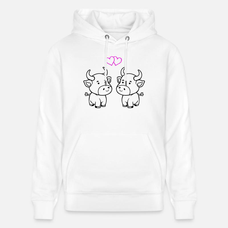 vache bébé amour - Sweat à capuche bio CRUISER Stanley/Stella Unisexe - blanc