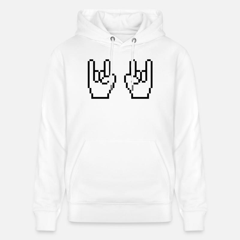Aiguilles Rock Pixel - Sweat à capuche bio CRUISER Stanley/Stella Unisexe - blanc