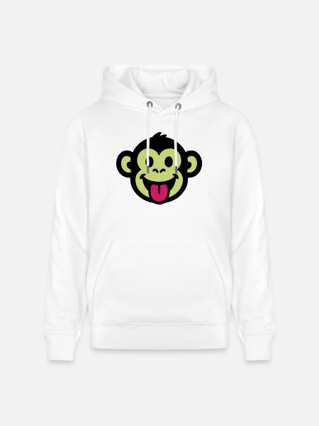 Affe Lustig Comic - Stanley/Stella Unisex Bio-Hoodie CRUISER - Weiß