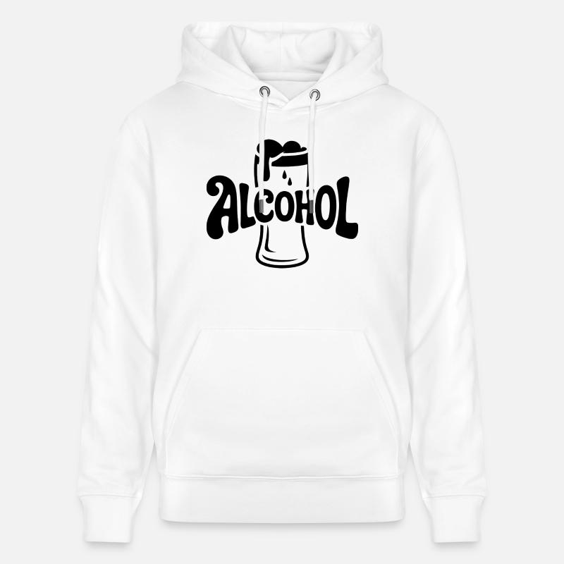 Alcool - Cool Drinking Logo - Sweat à capuche bio CRUISER Stanley/Stella Unisexe - blanc