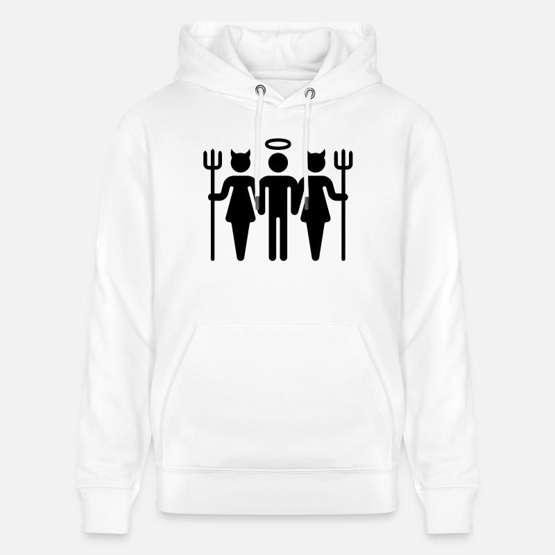 Teufel-Engel-Teufel / Devil-Cherub-Devil (M) - Stanley/Stella Unisex Bio-Hoodie CRUISER  - Weiß
