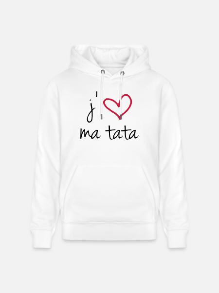 j'aime ma tata - Sweat à capuche bio CRUISER Stanley/Stella Unisexe - blanc