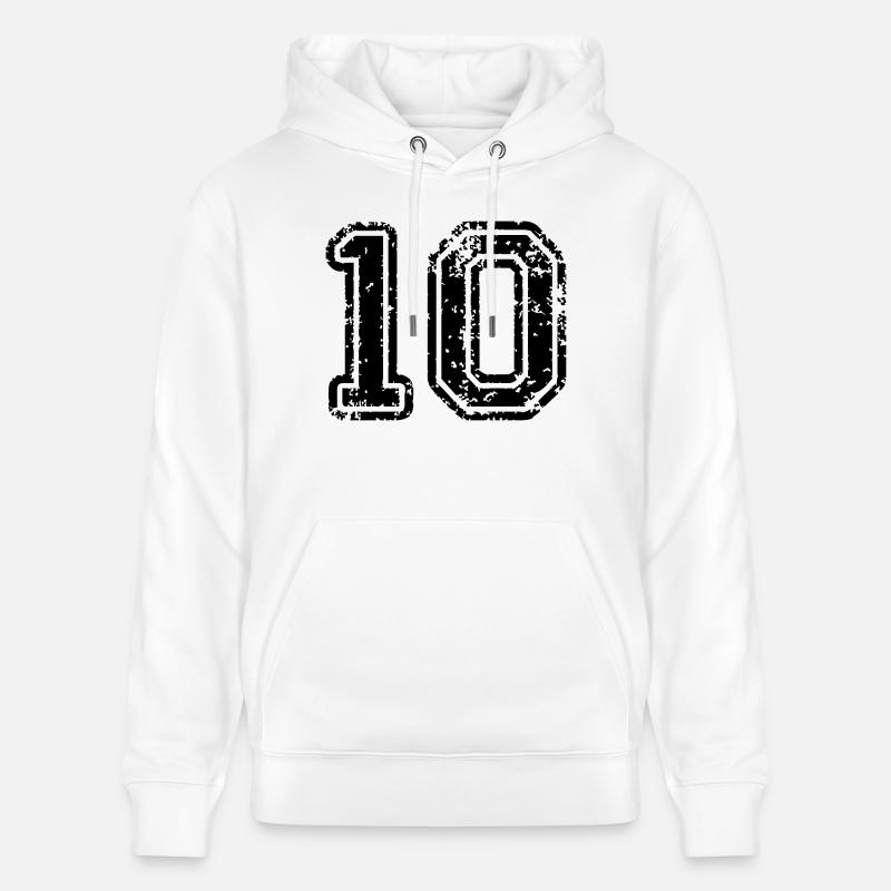 10 - Nummer - Stanley/Stella Unisex Bio-Hoodie CRUISER  - Weiß