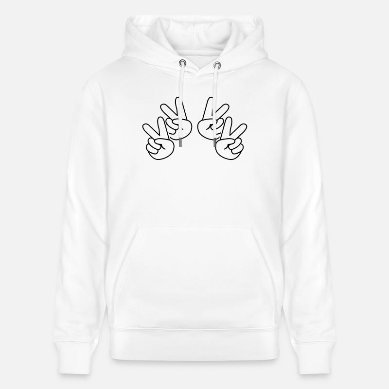 peace_haende_01 - Sweat à capuche bio CRUISER Stanley/Stella Unisexe - blanc