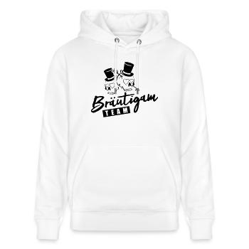 jga braeutigam team - Stanley/Stella Unisex Bio-Hoodie CRUISER  - Weiß - Vorne - Alina (178cm) & Michal (187cm)